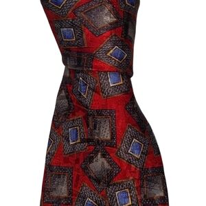 Robert Talbott Silk Necktie Men's Red Medallion Designer Preppy Tie EUC